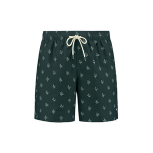 Shiwi Men's Swim Short MIKE 7" Coral Print Dark Green