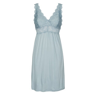 By Louise Slipdress Ladies Nightshirt With Lace Blue