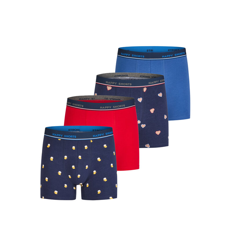 Happy Shorts Happy Shorts Heren Boxershorts Oktoberfest Bier/Gingerbread 4-Pack