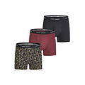 Happy Shorts Happy Shorts Heren Boxershorts Trunks 3-Pack Zwart/Bordeaux Rood