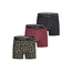 Happy Shorts Happy Shorts Men's Boxer Shorts Trunks 3-Pack Black/Bordeaux Red