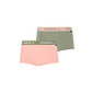 O'Neill O'Neill Ladies Boxers Shorts 2-Pack Blossom Oil Green