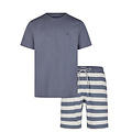 Phil & Co Phil & Co Heren Shortama Korte Pyjama Set Palm Grijs
