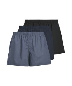 Jack & Jones Men's Wide Boxer Shorts Woven Cotton JACMILANO 3-Pack Dark Blue/Black