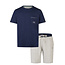 Phil & Co Phil & Co Men's Short Pyjama Set Shortama Dark Blue/Grey Striped