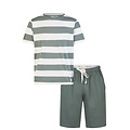Phil & Co Phil & Co Men's Short Pajama Short Pajama Set Green Striped