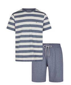 Phil & Co Men's Short Pajama Short Pajama Set Palm Striped