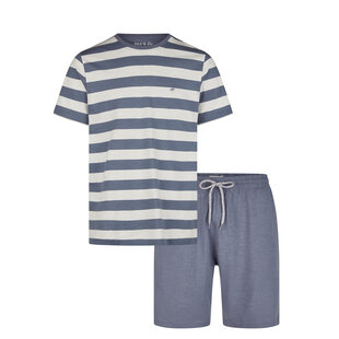 Phil & Co Heren Shortama Korte Pyjama Set Palm Gestreept