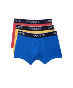 Lacoste Boxershorts Heren Blauw/Rood/Geel Trunks 3-Pack