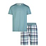 Phil & Co Phil & Co Heren Shortama Korte Pyjama Set Groen Geruit
