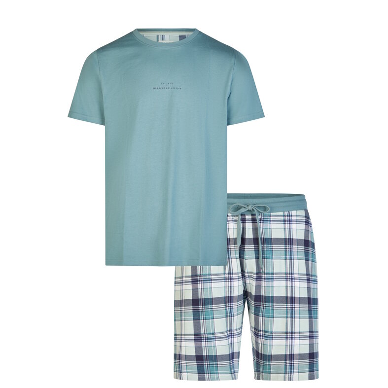 Phil & Co Phil & Co Men's Short Pajama Short Pajama Set Green Checkered