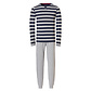 Phil & Co Phil & Co Essential Men's Pyjama Set Long Gray/Blue Striped