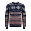 Jack & Jones Jack & Jones Heren Kersttrui Gebreid JORSNOWBALL Navy Blazer Blauw