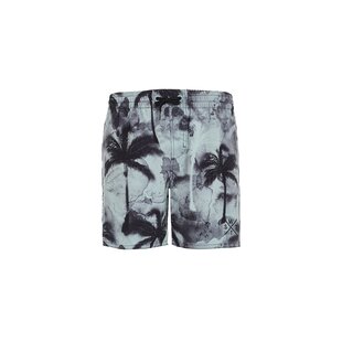 WATTS Heren Zwemshort RAINBOW Palm Print Lichtblauw