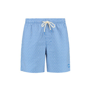 Shiwi Heren Zwemshort MIKE 7" Doolhof Print Blauw/Wit