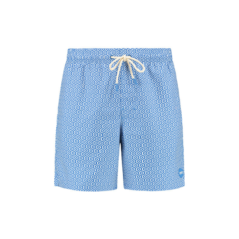 Shiwi Shiwi Heren Zwemshort MIKE 7" Doolhof Print Blauw/Wit