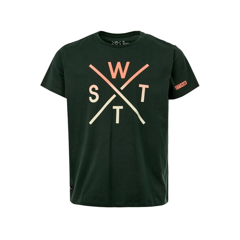 WATTS WATTS Unisex Logo T-Shirt WATTS03 Organic Cotton Dark Green