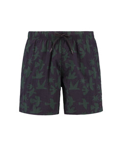 Shiwi Men's Swim Short NICK 6" Bird Print Purple/Green