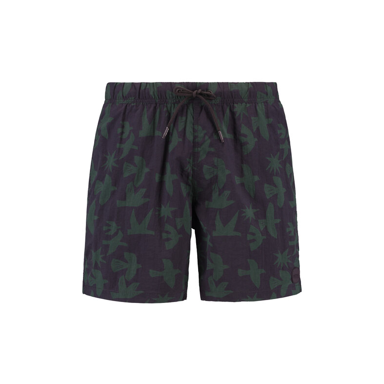 Shiwi Shiwi Heren Zwemshort NICK 6" Vogel Print Paars/Groen