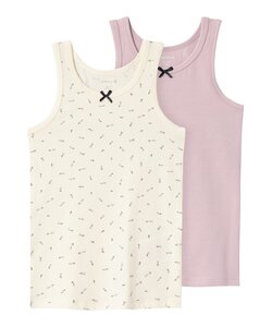Name It Children's Tops Girls NKFTANK Pink/Off-White 2-Pack