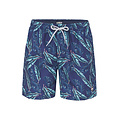 Happy Shorts Happy Shorts Men's Swim Short Leaf Print Blue
