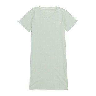 By Louise Ladies Nightshirt Short Sleeve Mint Green Dotted