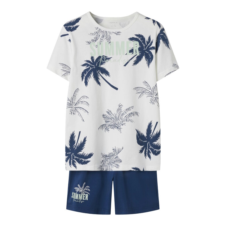 Name It Name It Jongens Korte Pyjama Set Shortama NKMNIGHTSET Palmbomen