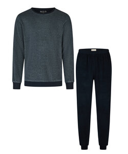 Phil & Co Men's Winter Pajama Set Long Terry Blue