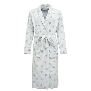 By Louise Fleece Badjas Dames Wit Met Sterren