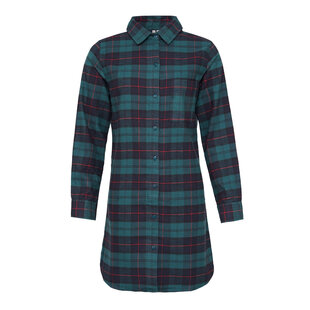 By Louise Ladies Pyjamas Nightshirt Flannel Checkered Green