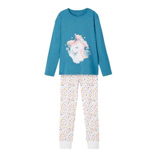 Name It Meisjes Pyjama Lang Unicorn Blauw