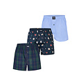 Happy Shorts Happy Shorts Wijde Boxershorts Heren Kerst 3-Pack Geruit/Print/Effen