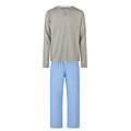 Phil & Co Phil & Co Heren Pyjama Set Lang Grijs/Blauw Gestreept