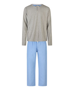 Phil & Co Men's Pyjama Set Long Gray/Blue Striped