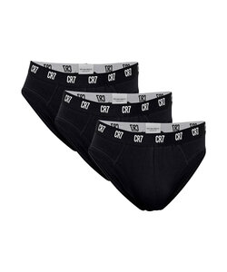 CR7 Heren Slip 3-Pack Effen Zwart