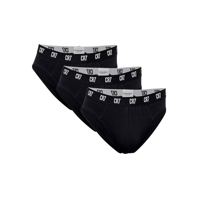 CR7 CR7 Men's Briefs 3-Pack Plain Black