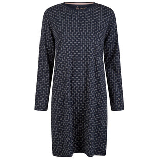 By Louise Essential Dames Nachthemd Lange Mouw AOP Blauw