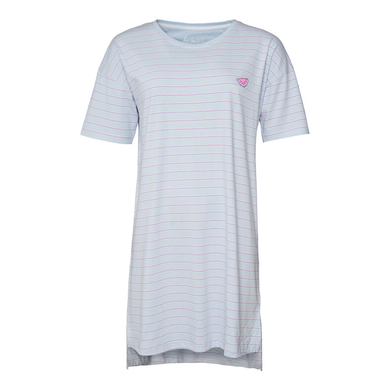 By Louise By Louise Ladies Nightshirt Short Sleeve Blue Striped