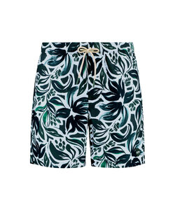 Shiwi Heren Zwemshort MIKE 7" Gebloemde Print Groen/Wit