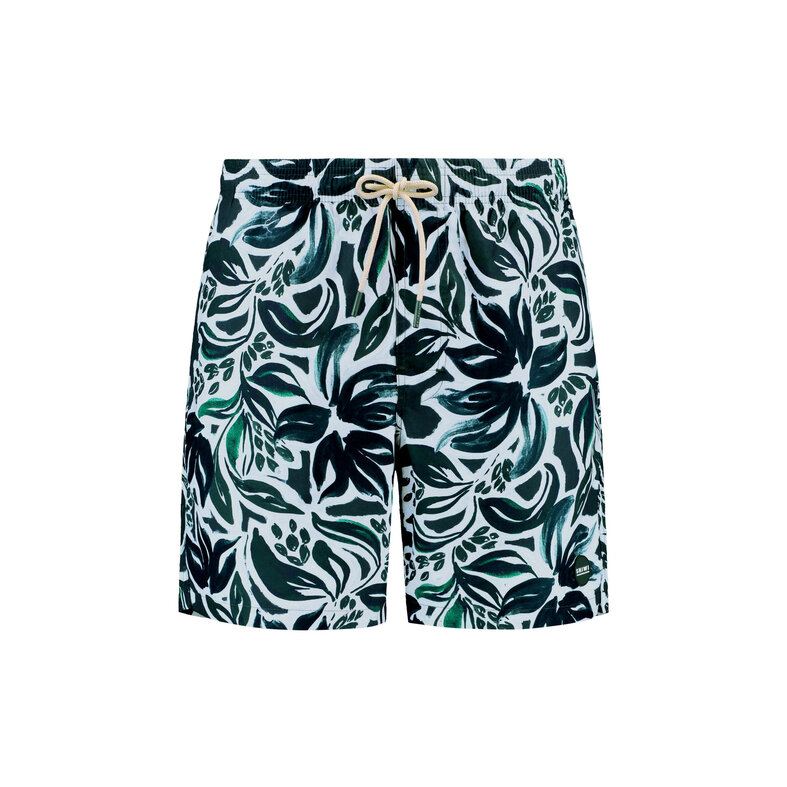 Shiwi Shiwi Men's Swim Short MIKE 7" Floral Print Green/White