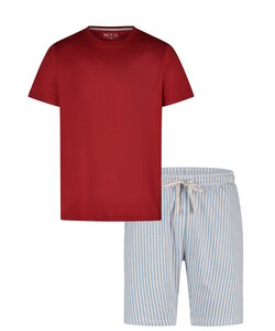Phil & Co Men's Short Pajama Short Pajama Set Red Striped