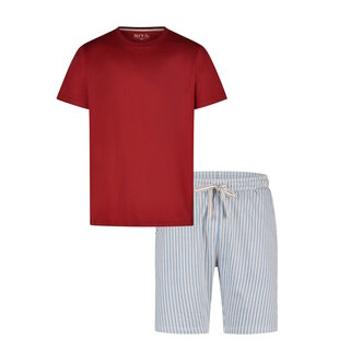 Phil & Co Men's Short Pajama Short Pajama Set Red Striped
