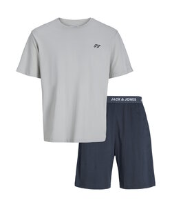 Jack & Jones Junior Boys Short Short Pyjama Set JACOMAHA Round Neck Gray/Dark Blue
