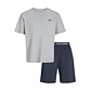 Jack & Jones Junior Jack & Jones Junior Jongens Korte Shortama Pyjamaset JACOMAHA Ronde Hals Grijs/Donkerblauw