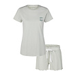 By Louise By Louise Dames Korte Pyjama Set Shortama Groen Gestreept
