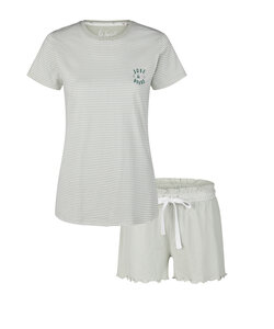 By Louise Dames Korte Pyjama Set Shortama Groen Gestreept