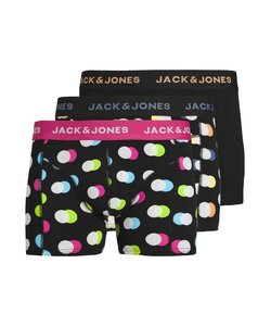 Jack & Jones Heren Boxershorts Trunks JACREESE Gestipt Zwart 3-Pack