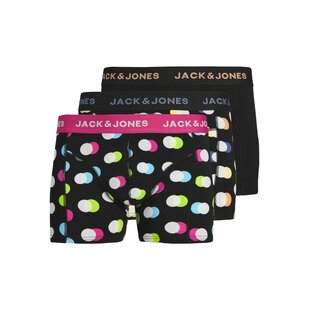 Jack & Jones Heren Boxershorts Trunks JACREESE Gestipt Zwart 3-Pack