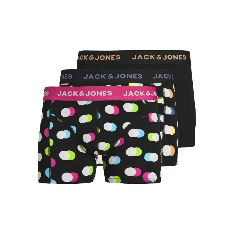 Jack & Jones Jack & Jones Heren Boxershorts Trunks JACREESE Gestipt Zwart 3-Pack