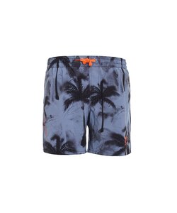 WATTS Heren Zwemshort RAINBOW Palm Print Blauwgrijs